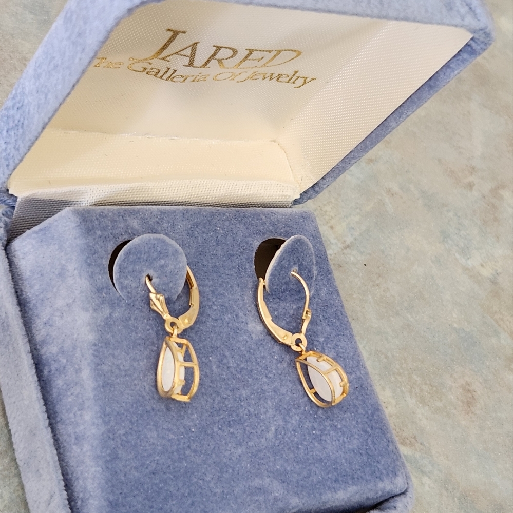 Opal tear drop earrings